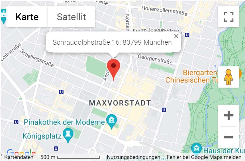 google Map Mikrokinesi, Osteopathie & Kinderosteopathie München Schwabing